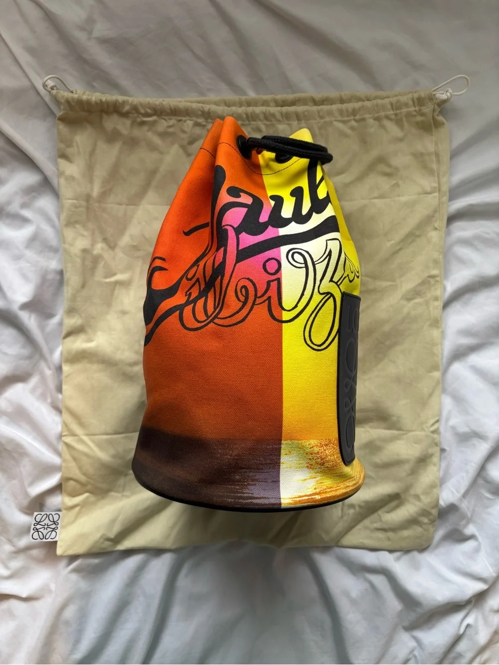 Loewe Paula’s Ibiza Canvas Sailor Drawstring Bucket Bag